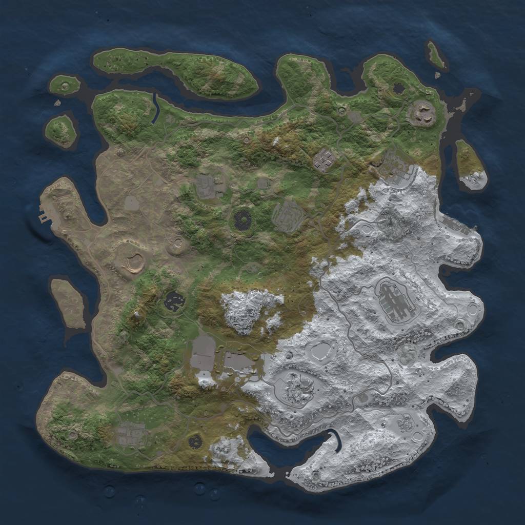 Rust Map: Procedural Map, Size: 4000, Seed: 462585005, 20 Monuments