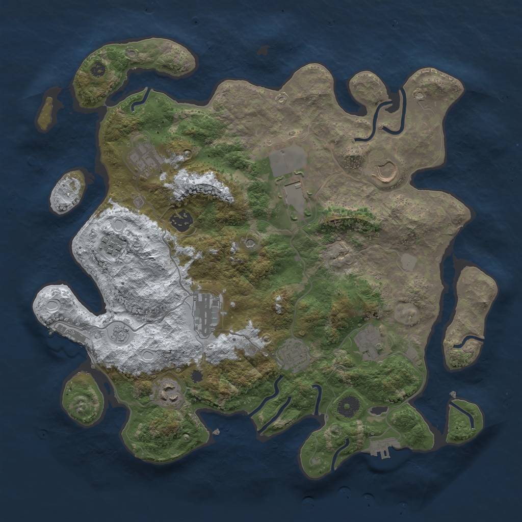 Rust Map: Procedural Map, Size: 3700, Seed: 583212560, 18 Monuments