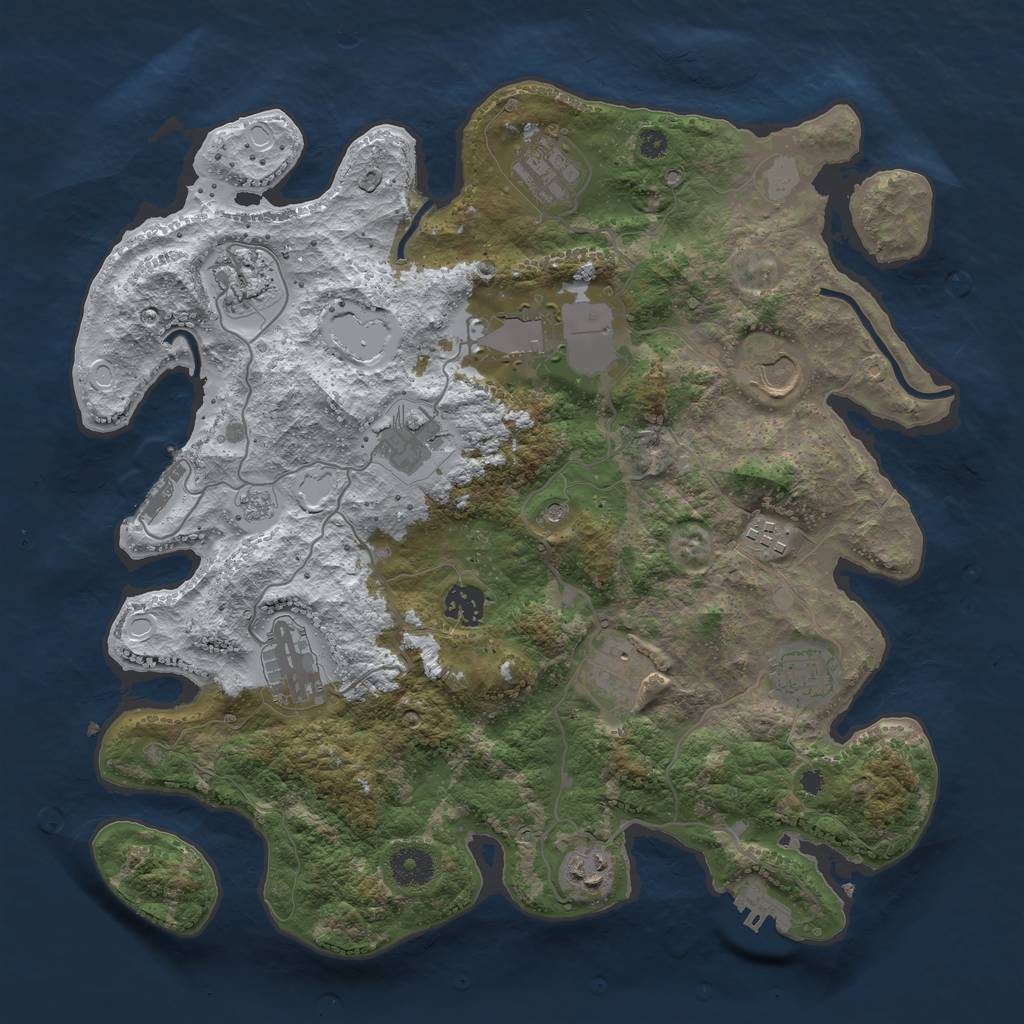 Rust Map: Procedural Map, Size: 3700, Seed: 322525354, 20 Monuments