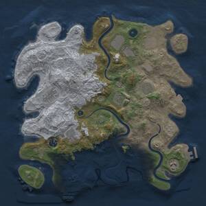 Thumbnail Rust Map: Procedural Map, Size: 3700, Seed: 322525354, 16 Monuments