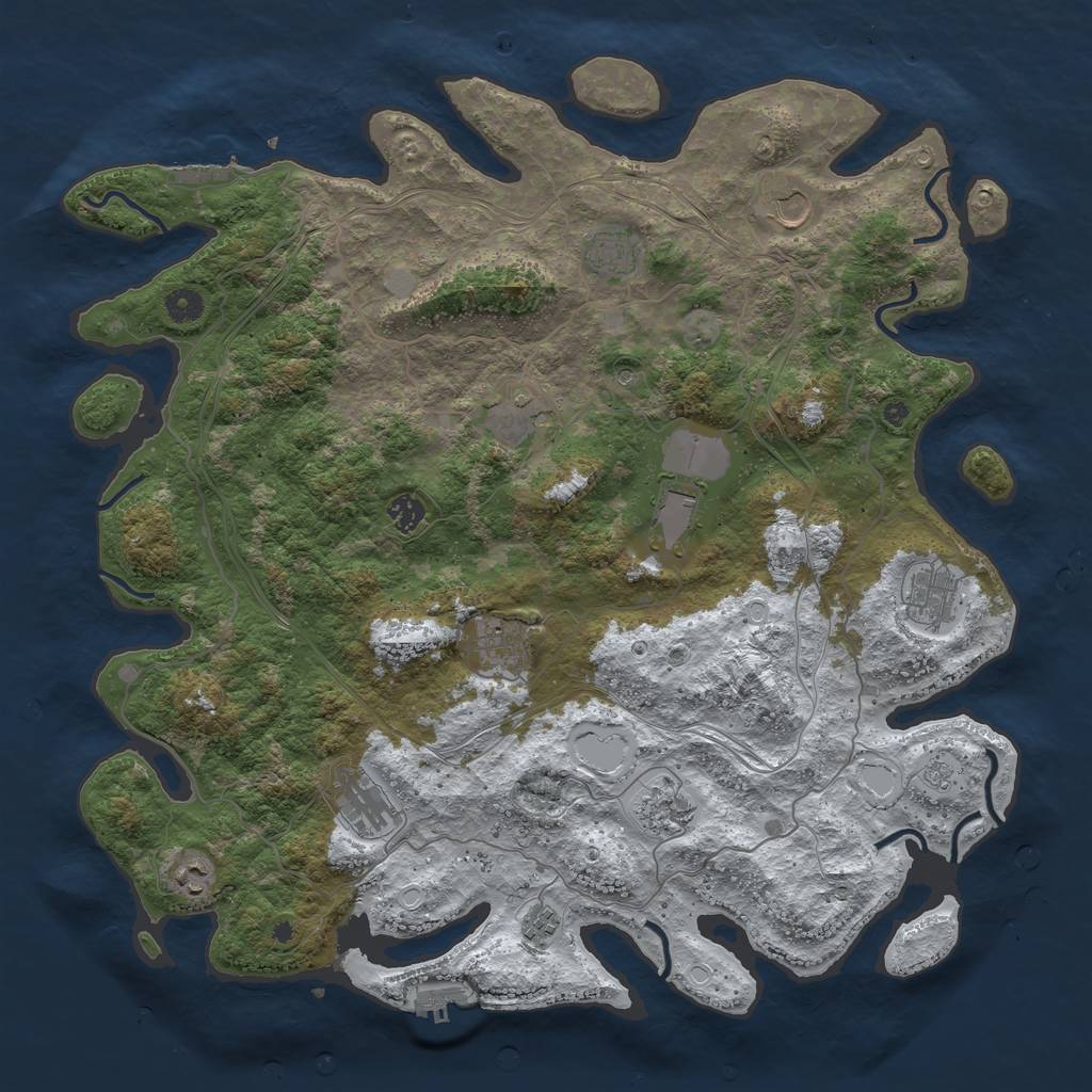 Rust Map: Procedural Map, Size: 4500, Seed: 13871, 20 Monuments