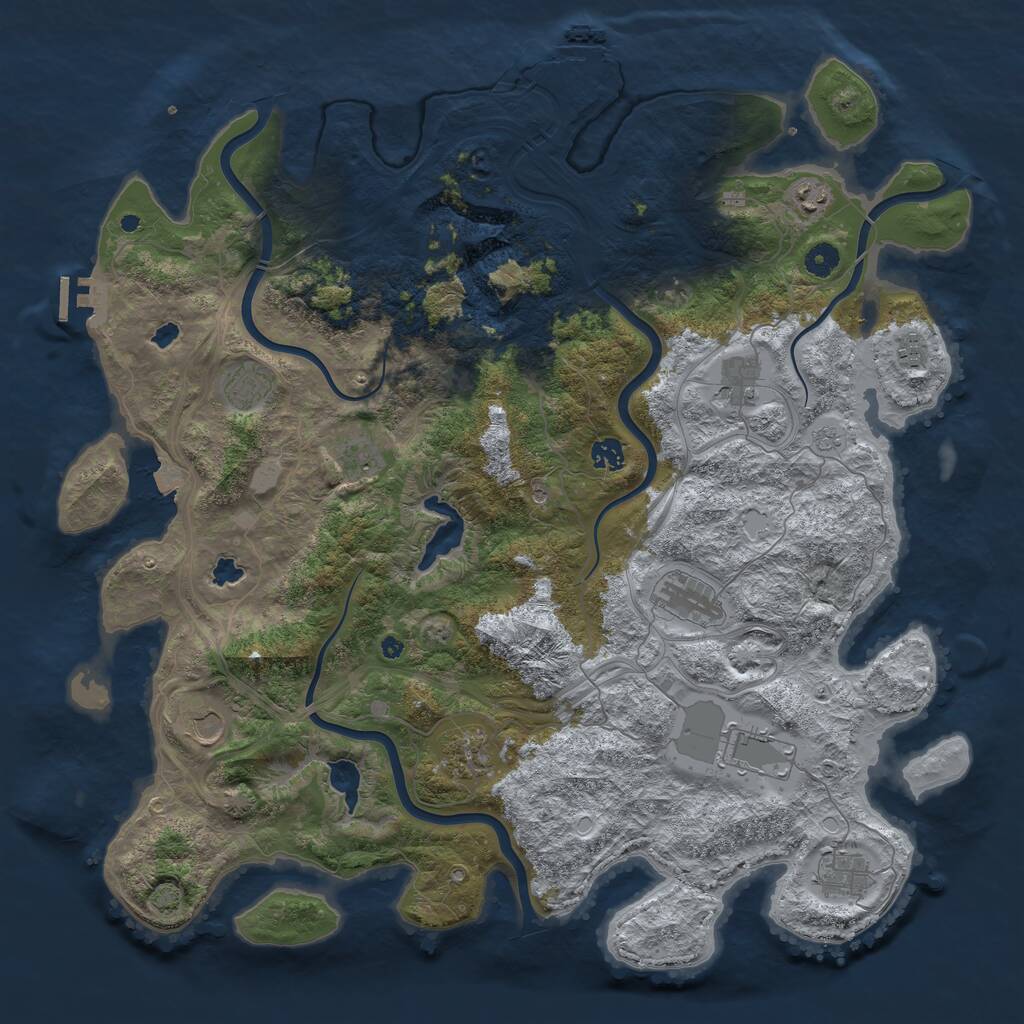 Rust Map: Procedural Map, Size: 4600, Seed: 23, 17 Monuments