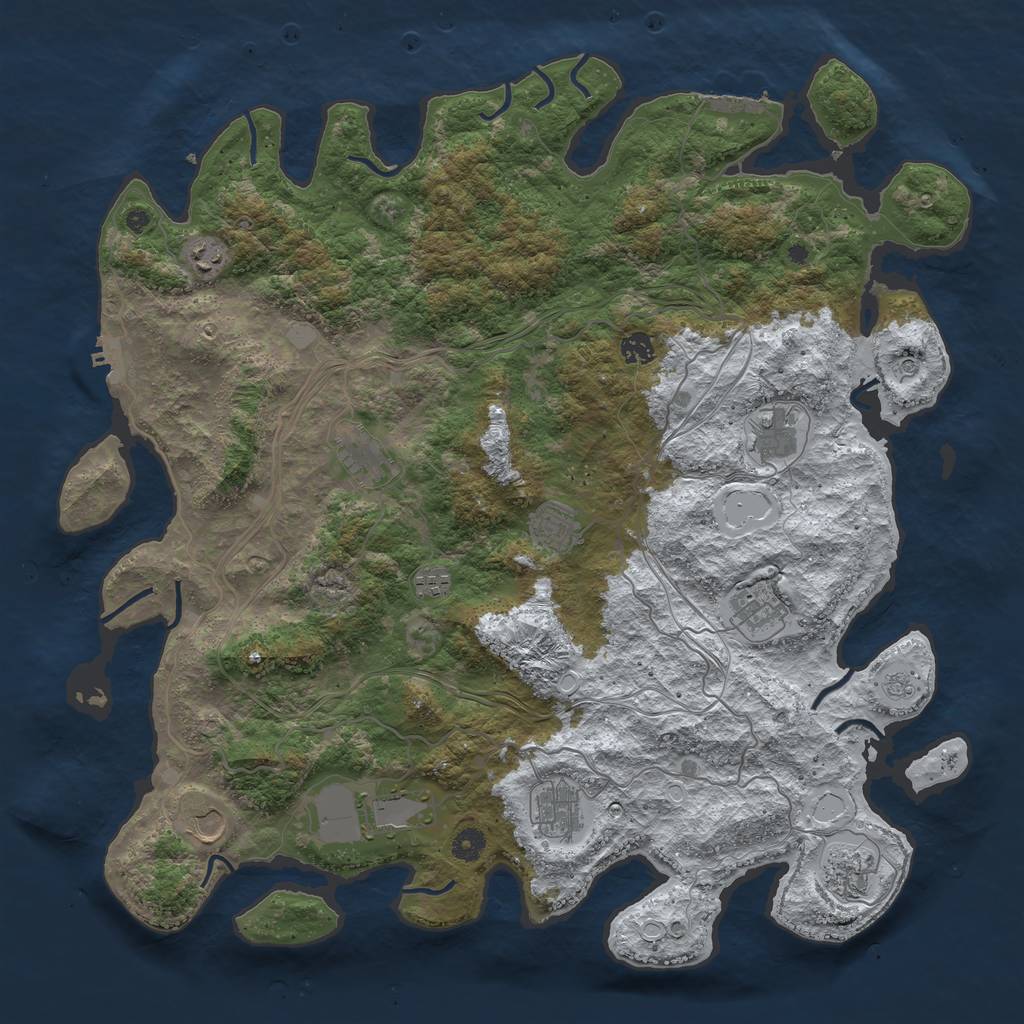 Rust Map: Procedural Map, Size: 4600, Seed: 23, 20 Monuments