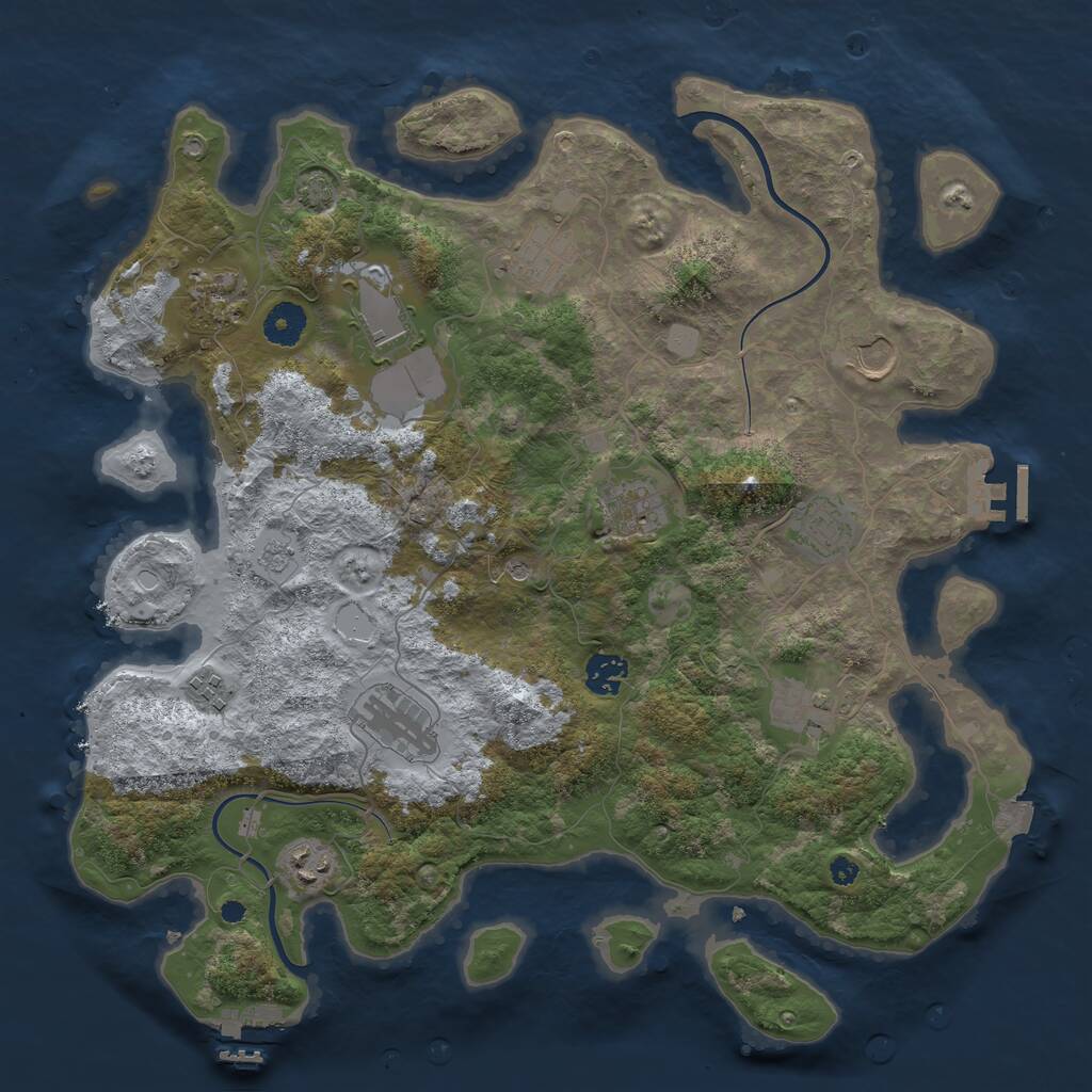 Rust Map: Procedural Map, Size: 3850, Seed: 1518361250, 17 Monuments