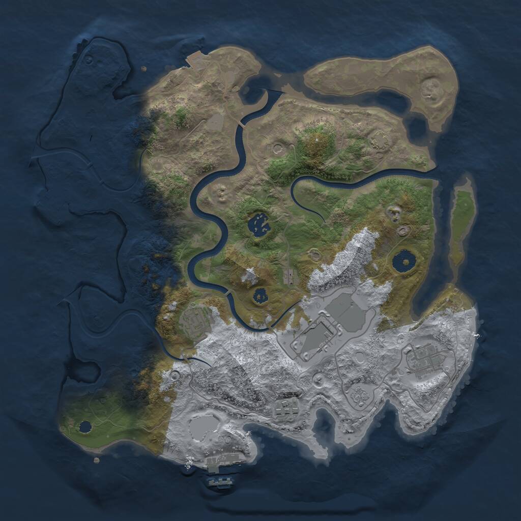 Rust Map: Procedural Map, Size: 3500, Seed: 21276, 11 Monuments