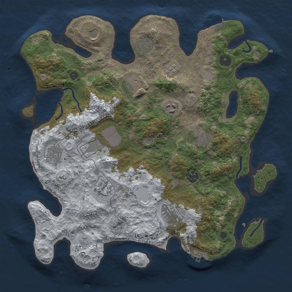 Rust Map: Procedural Map, Size: 3750, Seed: 1440050196, 20 Monuments