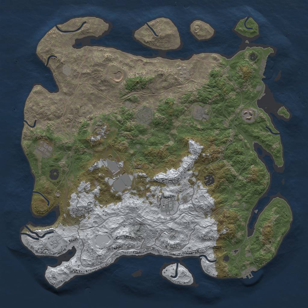 Rust Map: Procedural Map, Size: 4250, Seed: 6242022, 19 Monuments