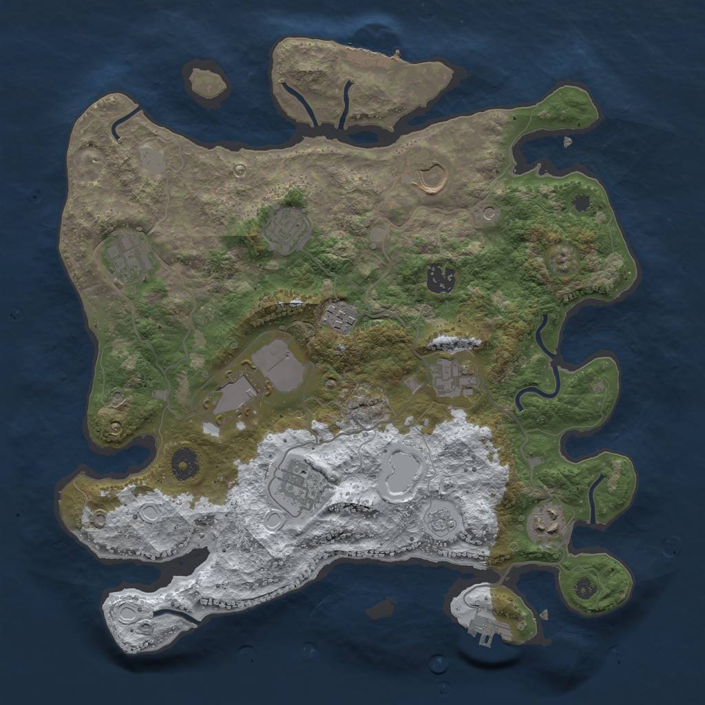 Rust Map: Procedural Map, Size: 3500, Seed: 6242022, 18 Monuments