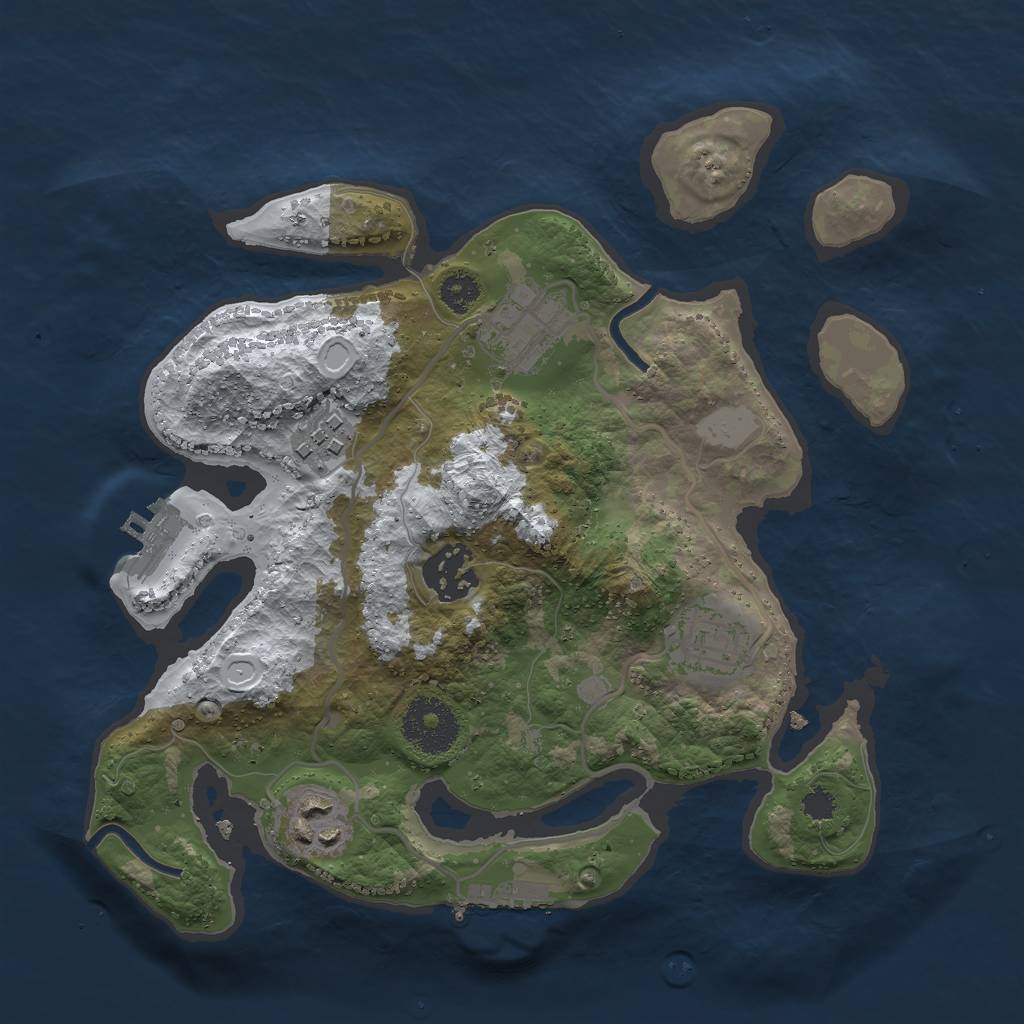 Rust Map: Procedural Map, Size: 2750, Seed: 51545, 12 Monuments