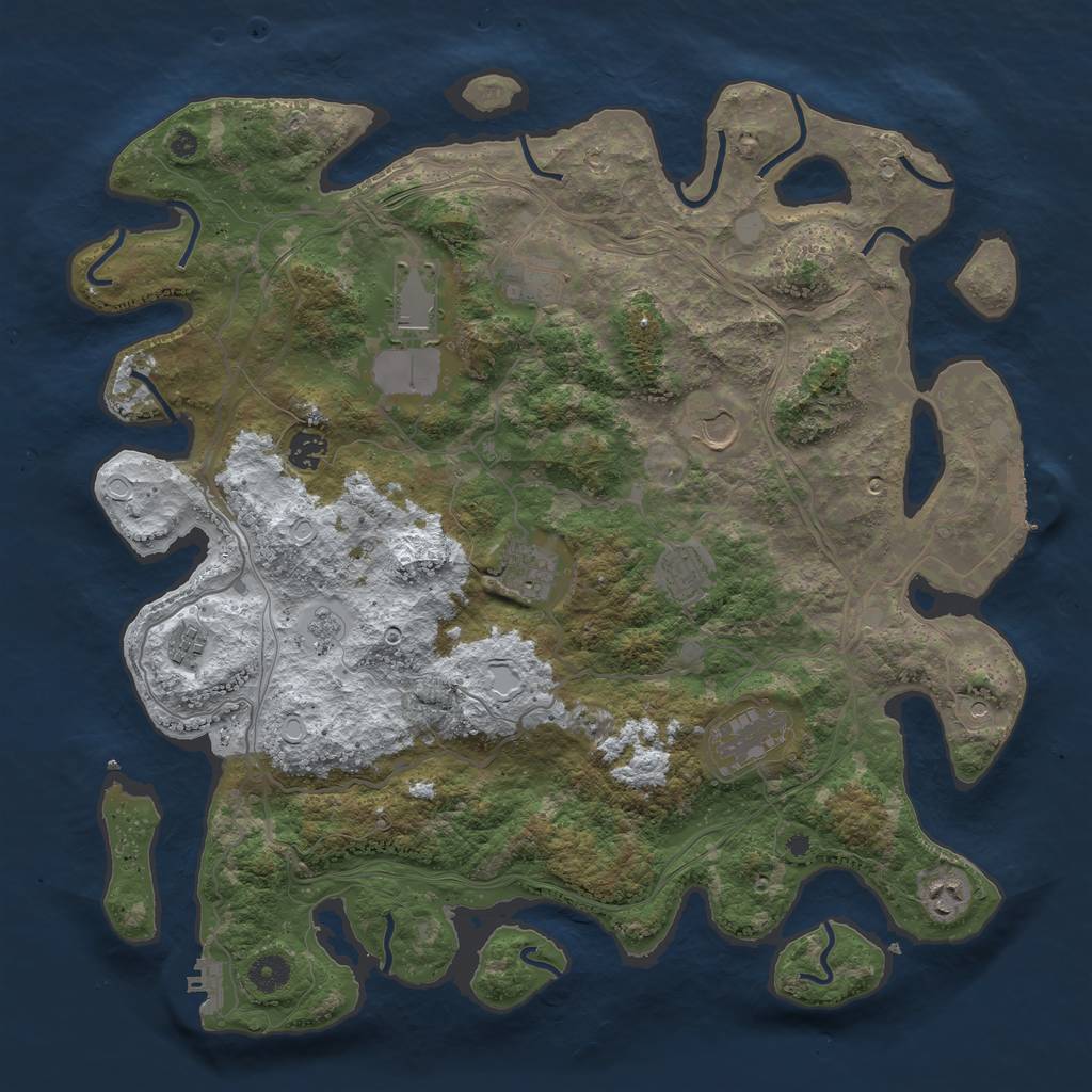 Rust Map: Procedural Map, Size: 4250, Seed: 1132347339, 18 Monuments