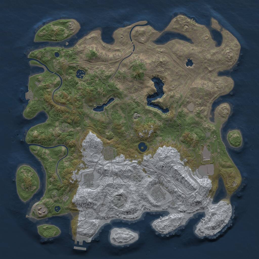 Rust Map: Procedural Map, Size: 4250, Seed: 54522, 12 Monuments