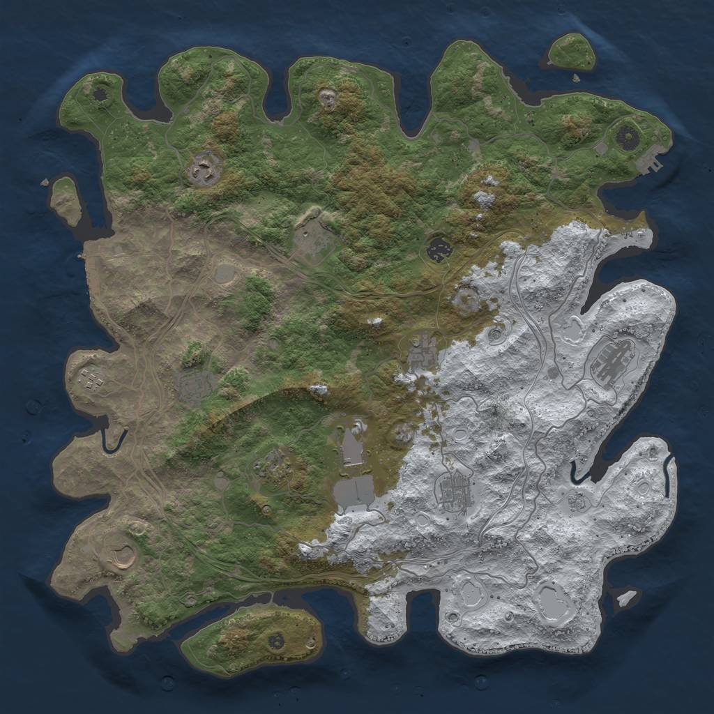 Rust Map: Procedural Map, Size: 4500, Seed: 328228255, 20 Monuments