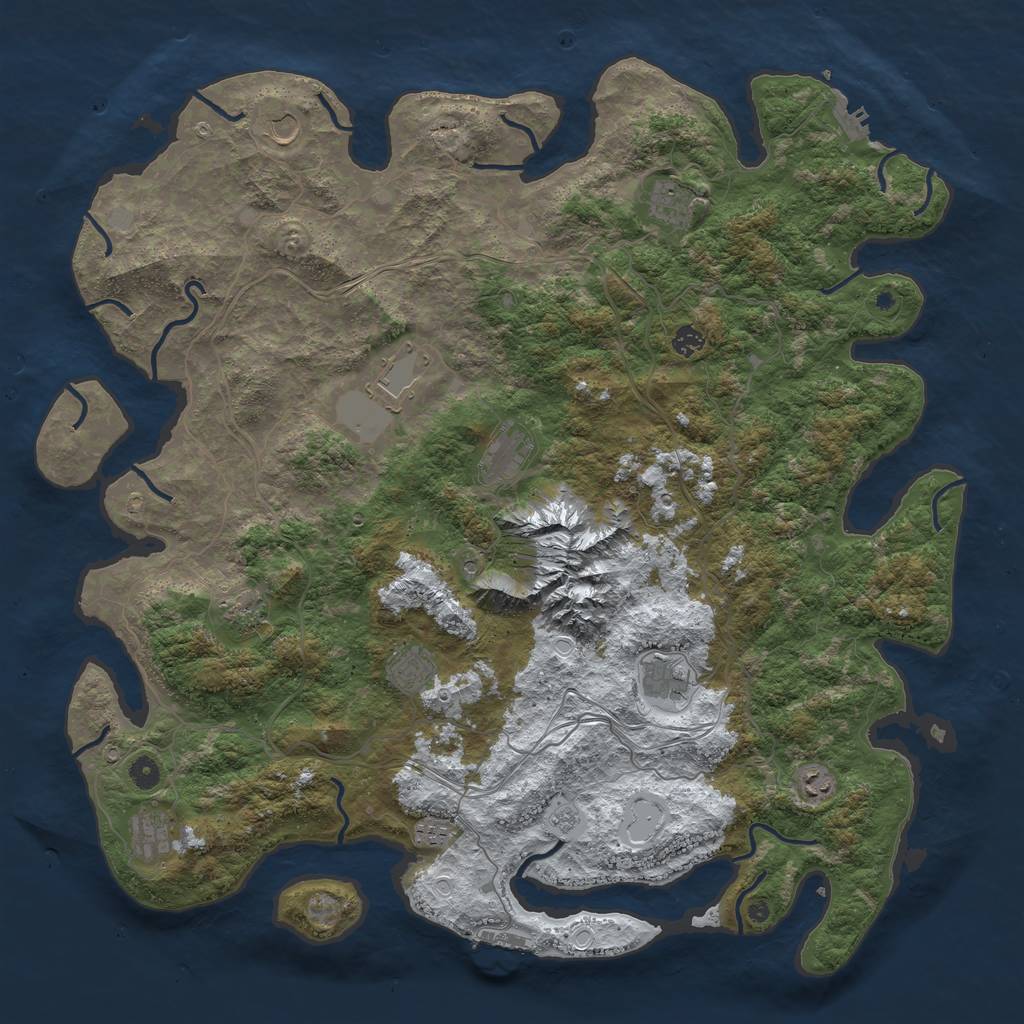 Rust Map: Procedural Map, Size: 5000, Seed: 1879008140, 20 Monuments