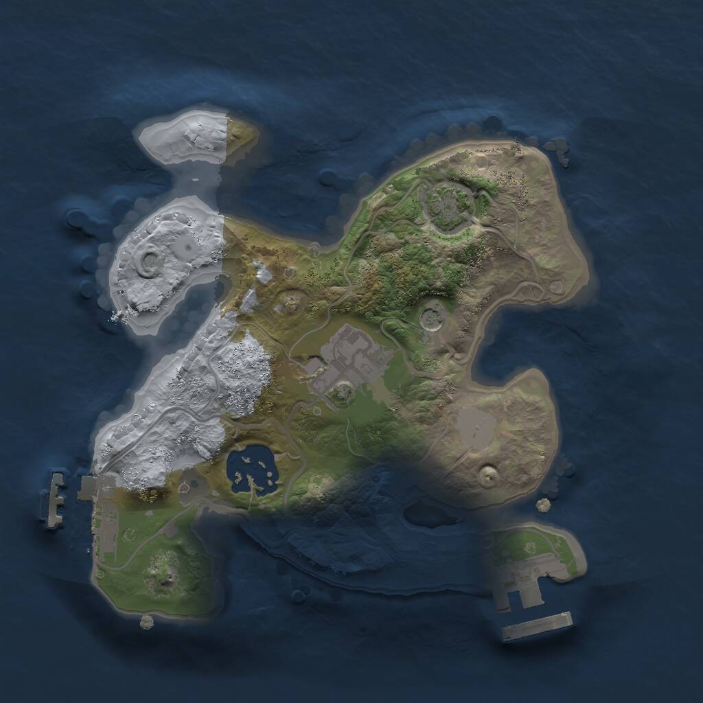 Rust Map: Procedural Map, Size: 2000, Seed: 51545, 7 Monuments