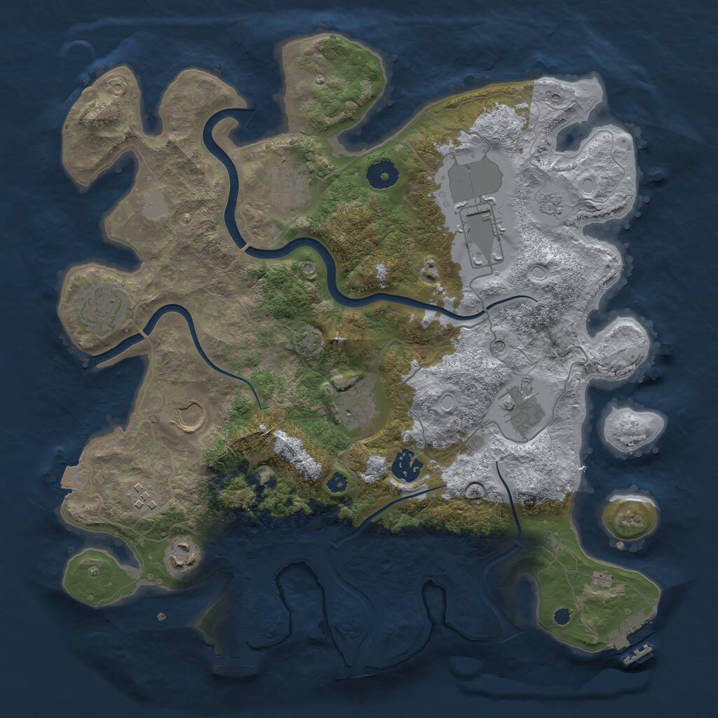 Rust Map: Procedural Map, Size: 3600, Seed: 511962840, 15 Monuments