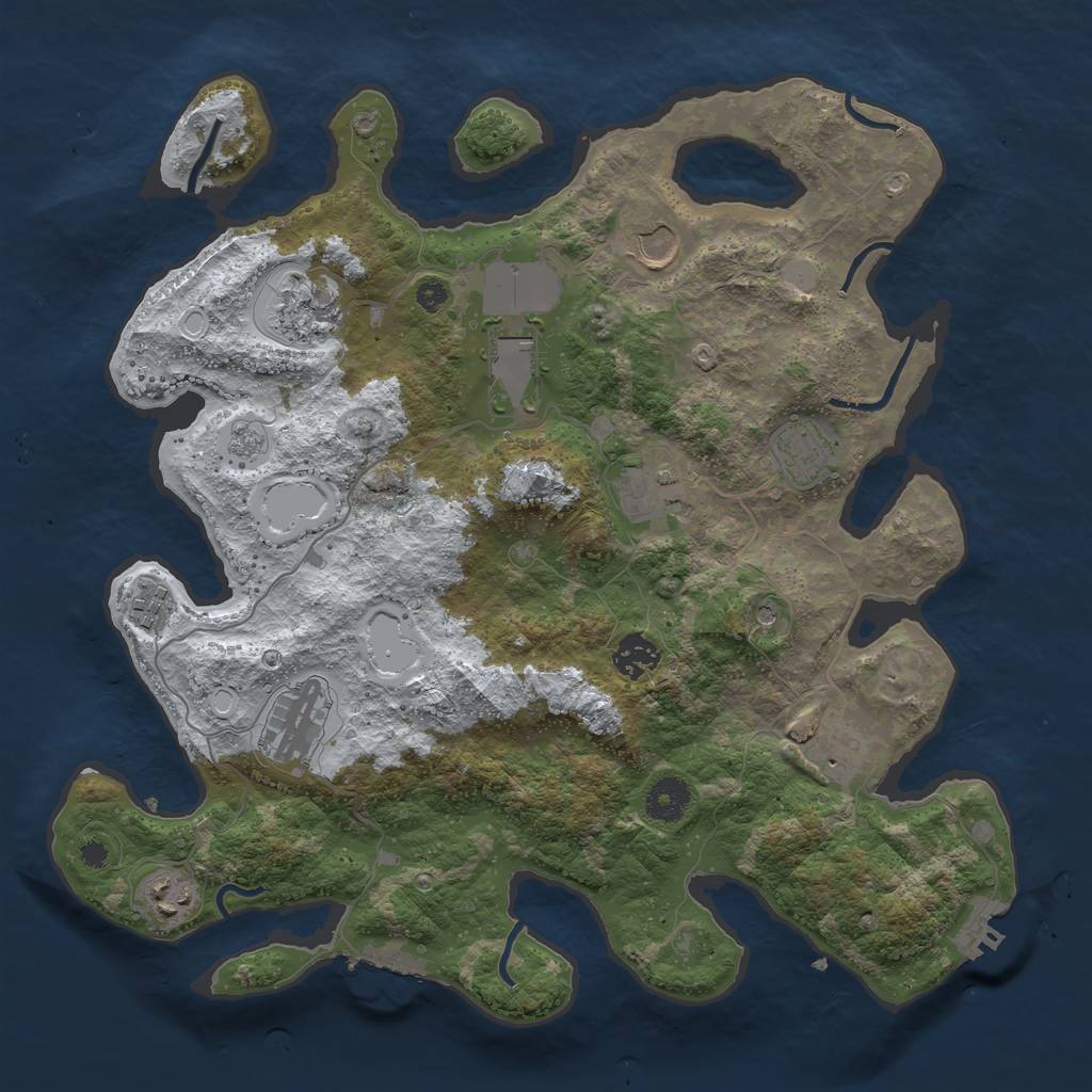Rust Map: Procedural Map, Size: 3700, Seed: 4325243, 19 Monuments