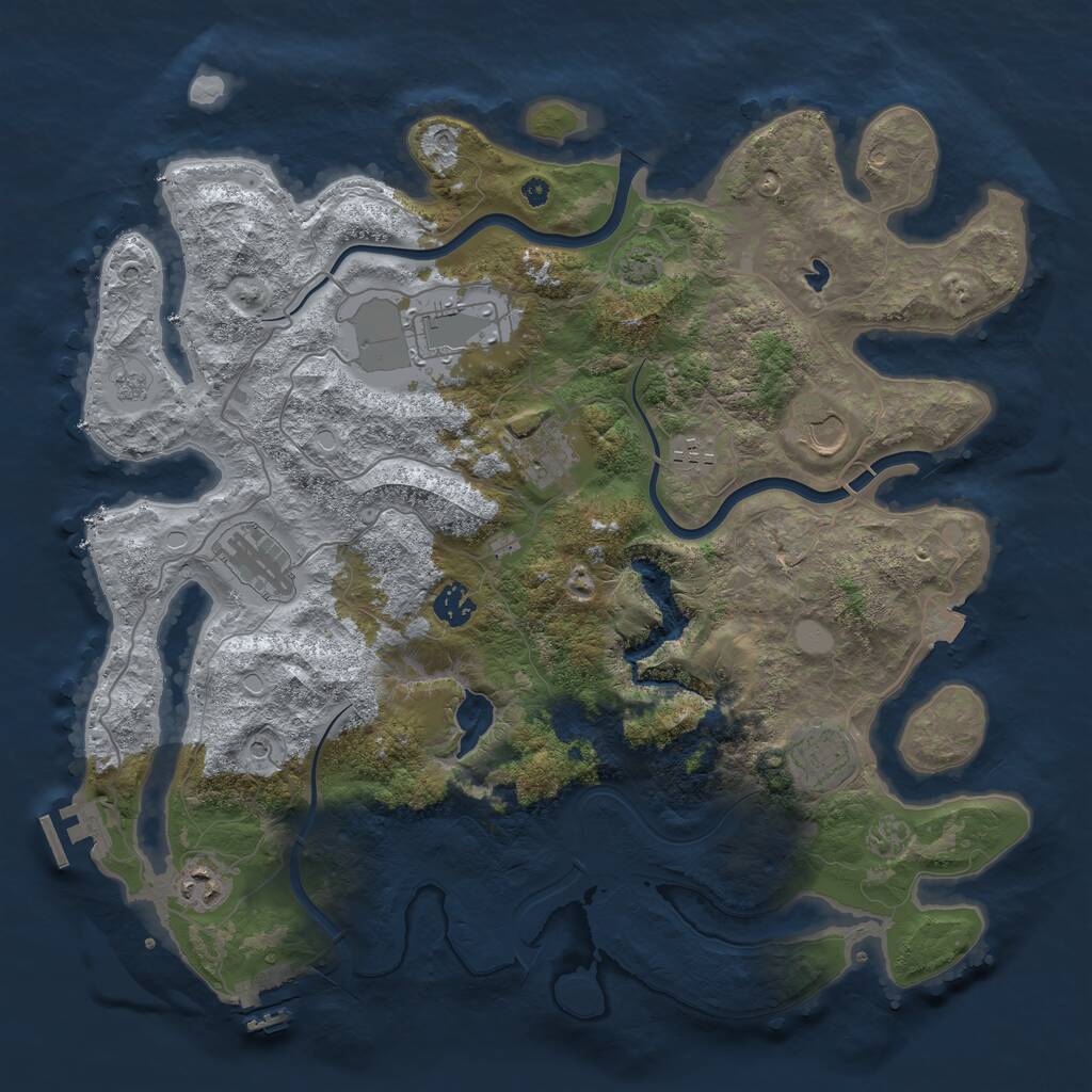 Rust Map: Procedural Map, Size: 4000, Seed: 30690, 14 Monuments