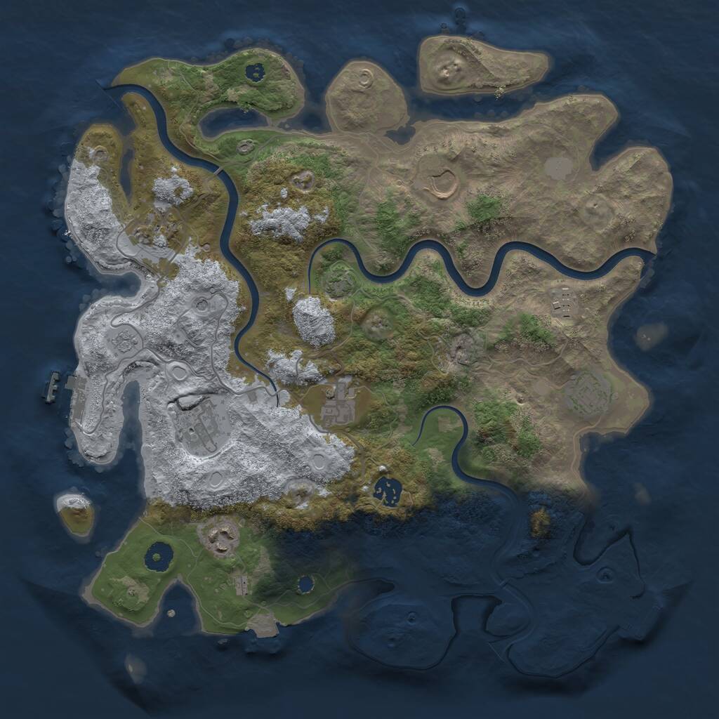 Rust Map: Procedural Map, Size: 3750, Seed: 412412, 14 Monuments