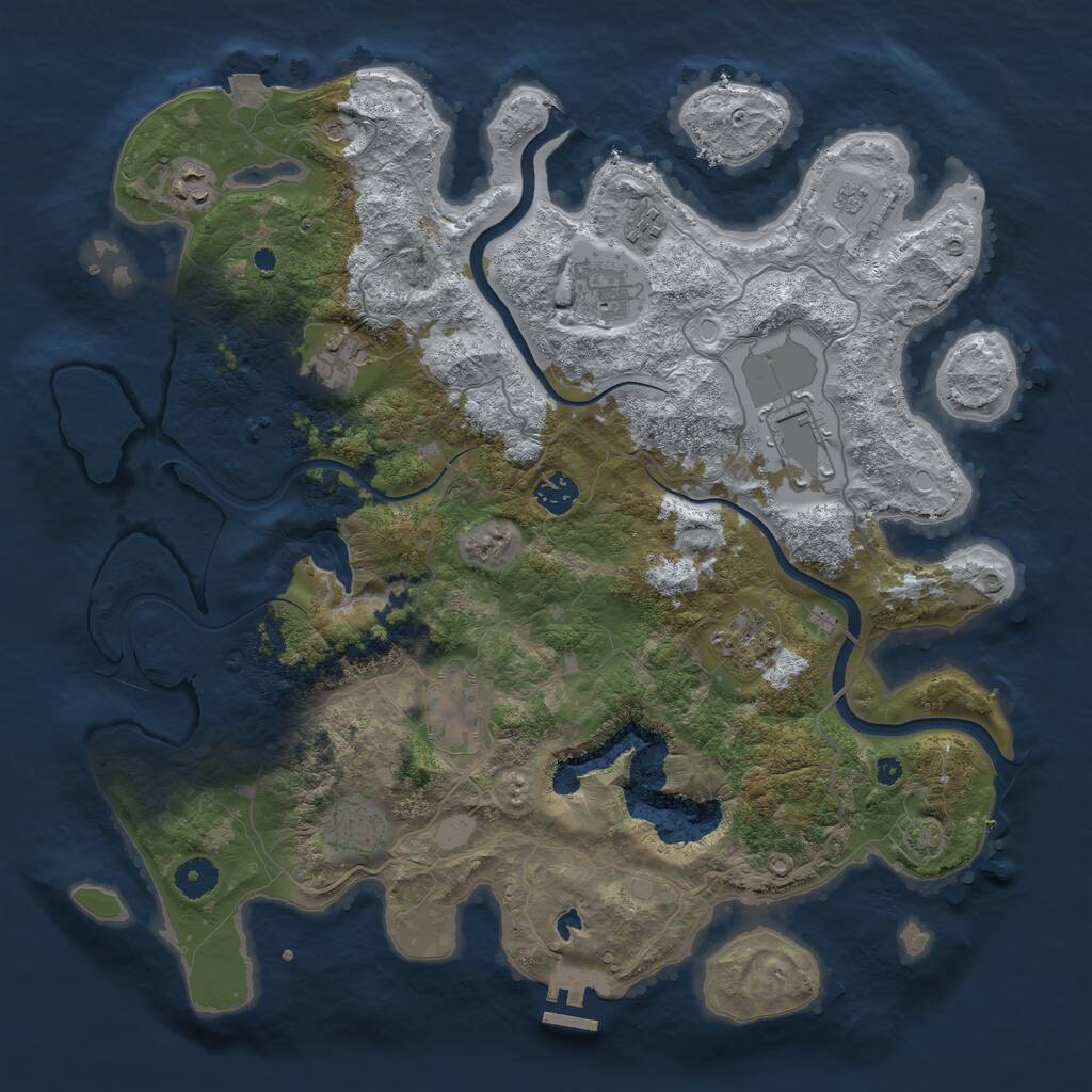 Rust Map: Procedural Map, Size: 4000, Seed: 1338320052, 14 Monuments
