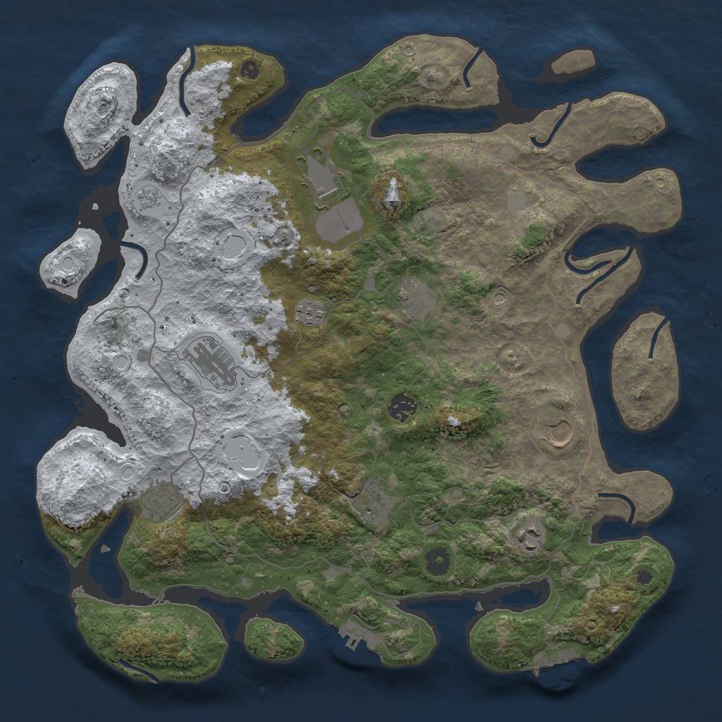 Rust Map: Procedural Map, Size: 4000, Seed: 1191326936, 18 Monuments