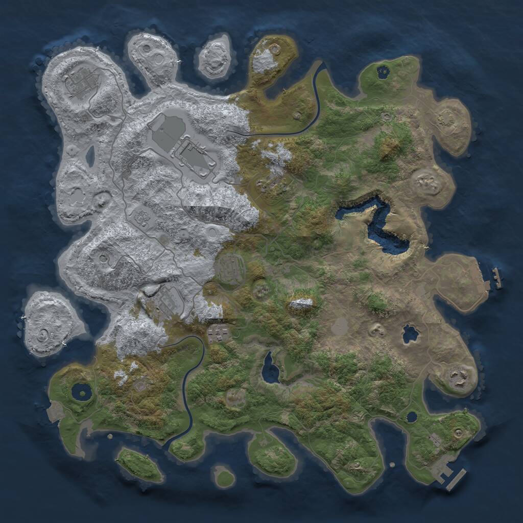 Rust Map: Procedural Map, Size: 4000, Seed: 9531, 13 Monuments