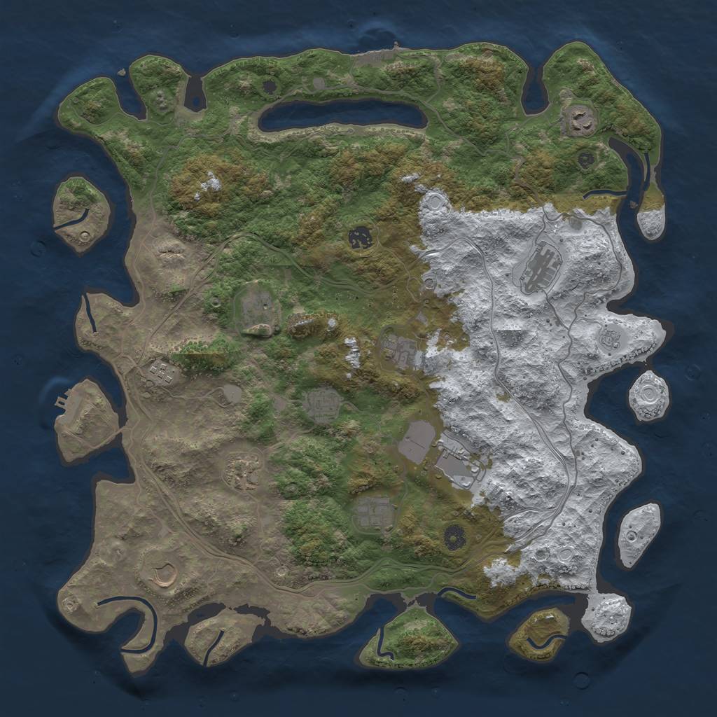 Rust Map: Procedural Map, Size: 4500, Seed: 341926355, 20 Monuments