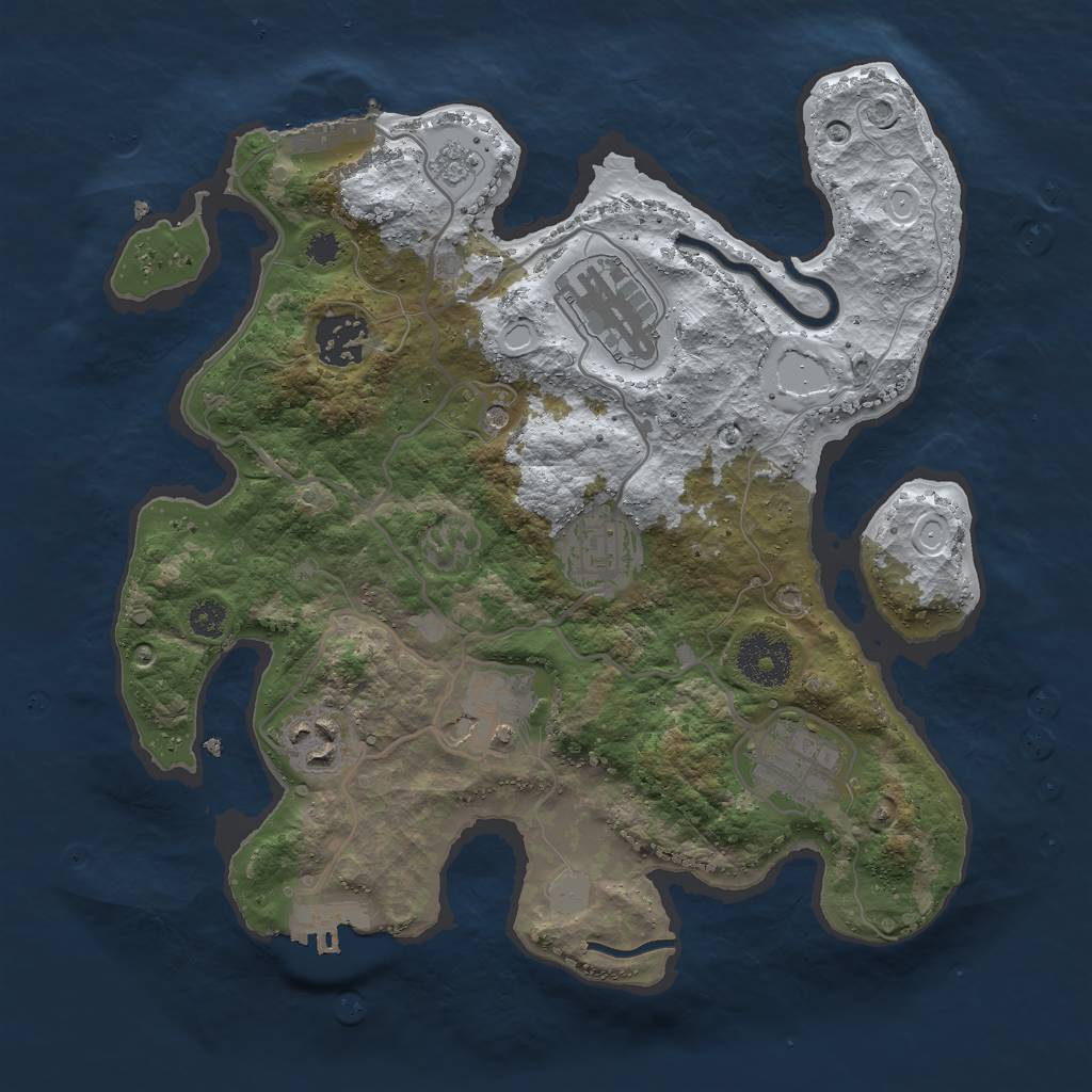 Rust Map: Procedural Map, Size: 3000, Seed: 19255713, 15 Monuments