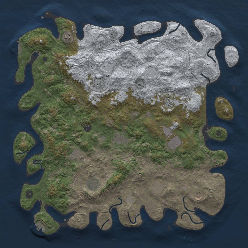 Rust Map: Procedural Map, Size: 4764, Seed: 2147483645, 20 Monuments