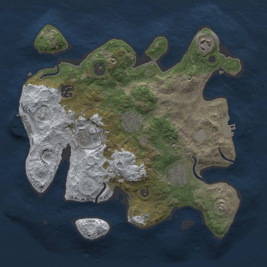Rust Map: Procedural Map, Size: 3000, Seed: 98651, 14 Monuments