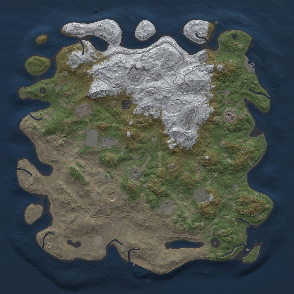 Rust Map: Procedural Map, Size: 4500, Seed: 1452684, 19 Monuments
