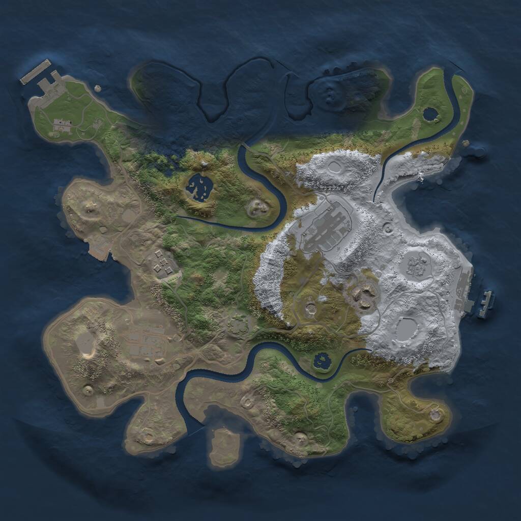 Rust Map: Procedural Map, Size: 3000, Seed: 758318388, 11 Monuments