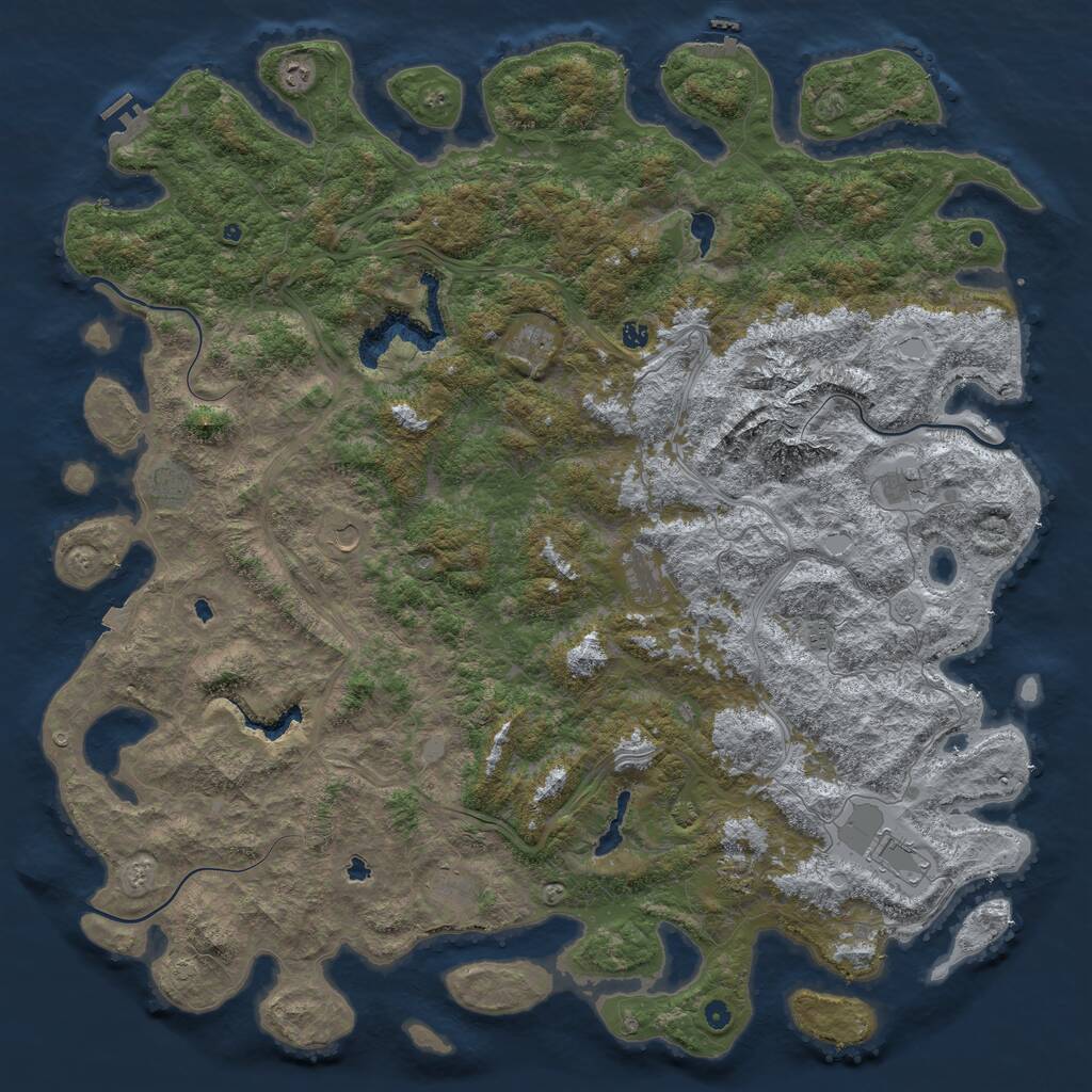 Rust Map: Procedural Map, Size: 6000, Seed: 12482742, 17 Monuments