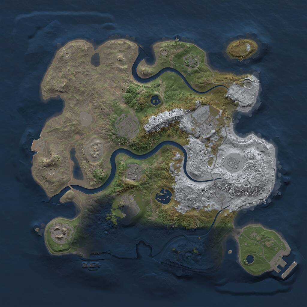 Rust Map: Procedural Map, Size: 3000, Seed: 19264, 12 Monuments