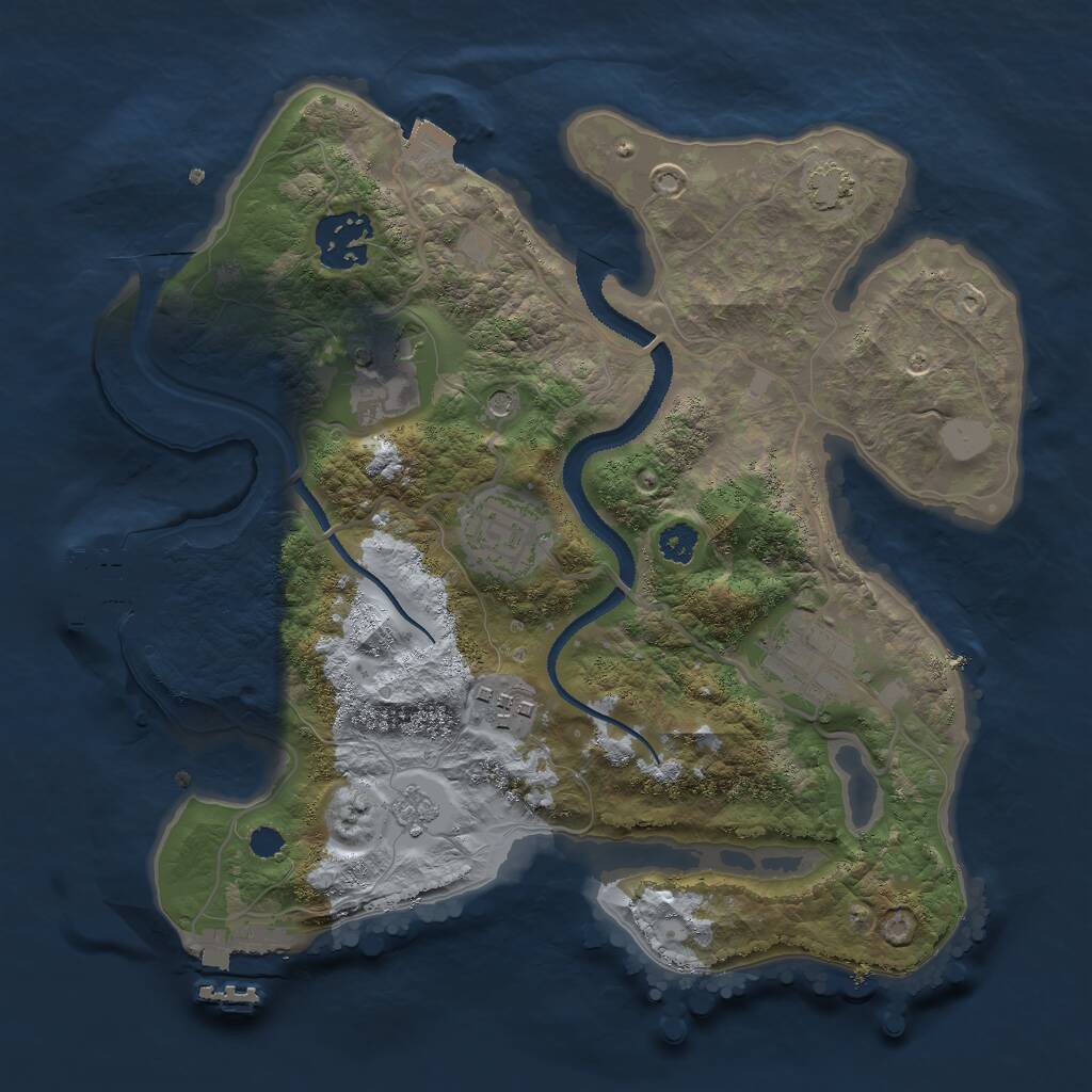 Rust Map: Procedural Map, Size: 2800, Seed: 158361285, 11 Monuments