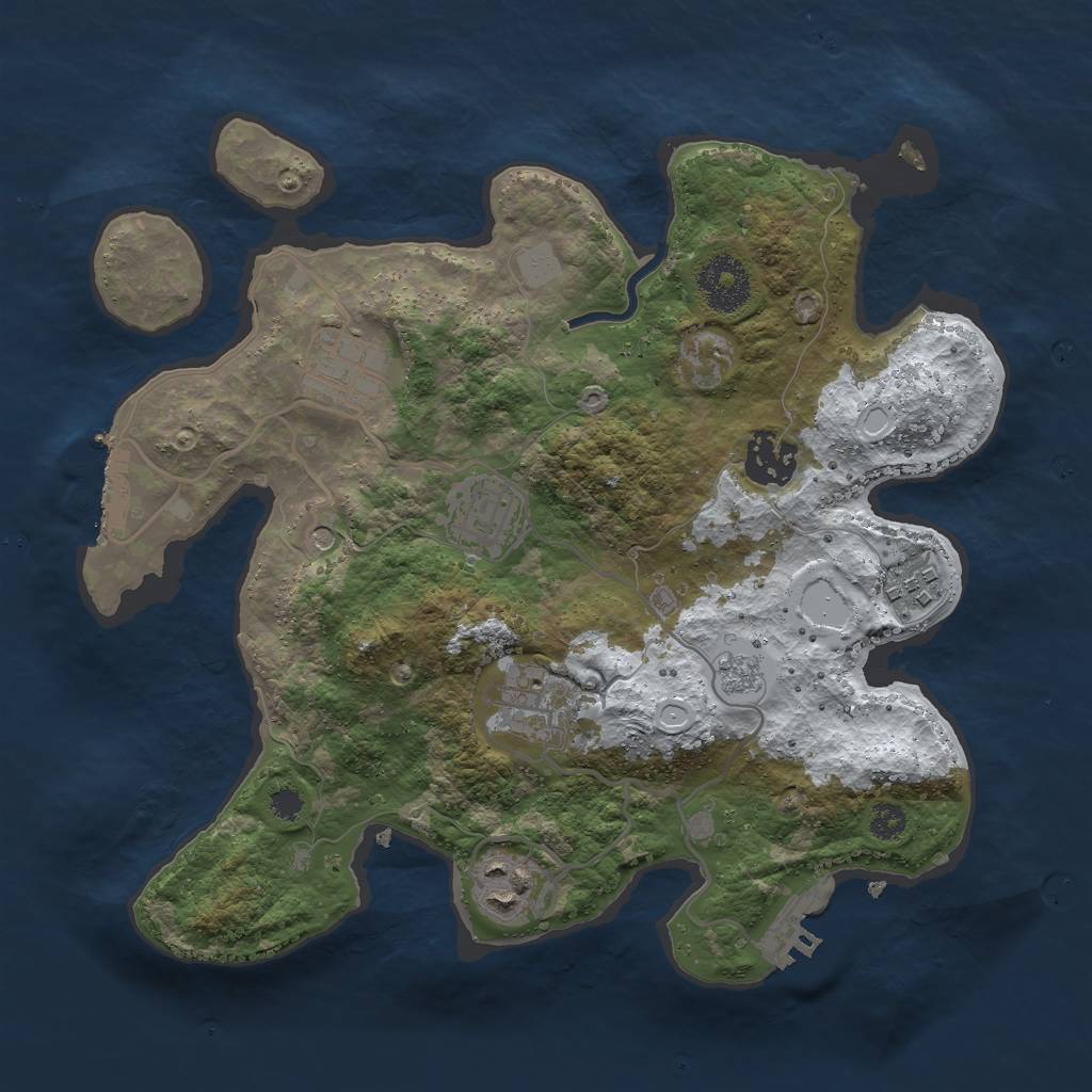 Rust Map: Procedural Map, Size: 3000, Seed: 1055784812, 15 Monuments