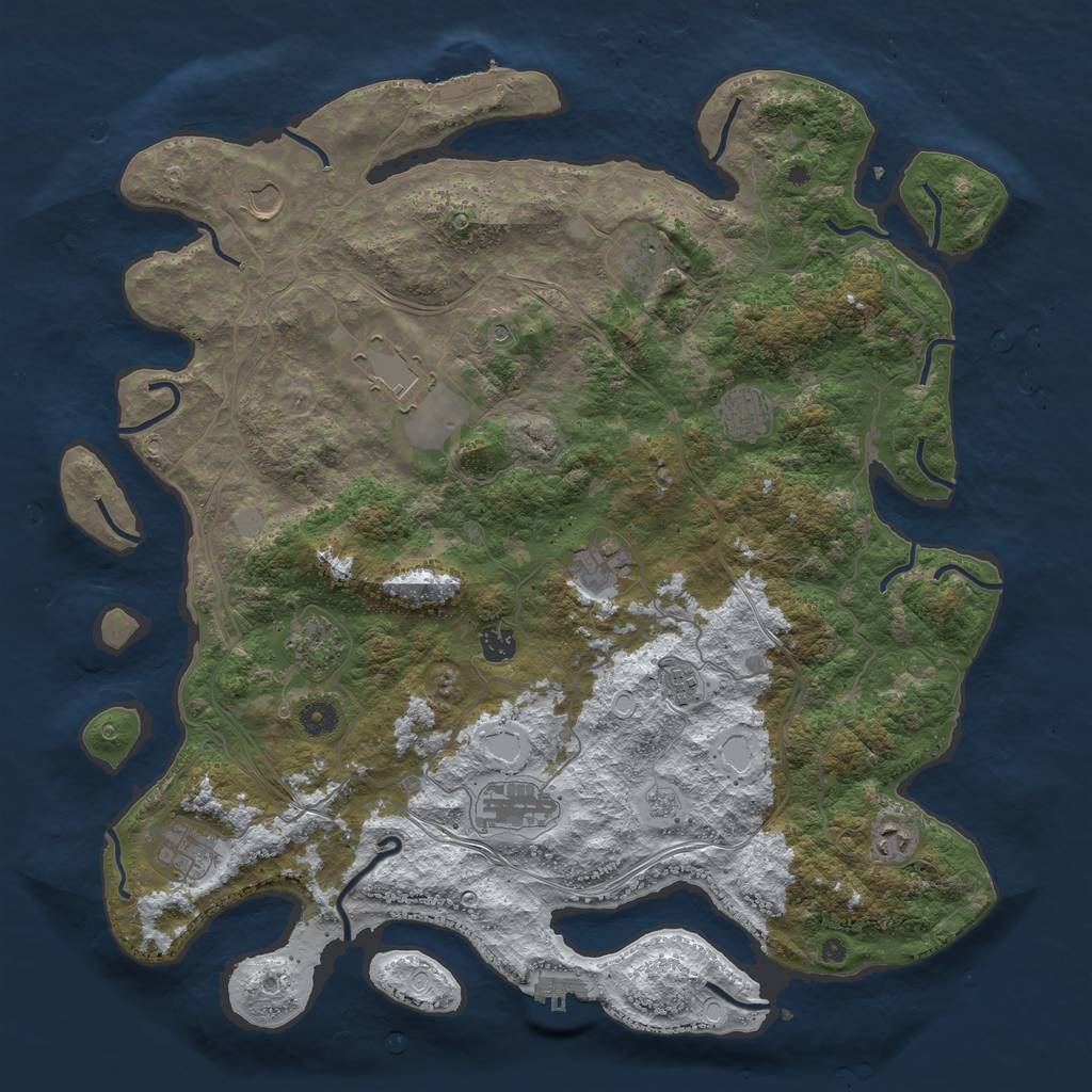 Rust Map: Procedural Map, Size: 4500, Seed: 20220624, 20 Monuments