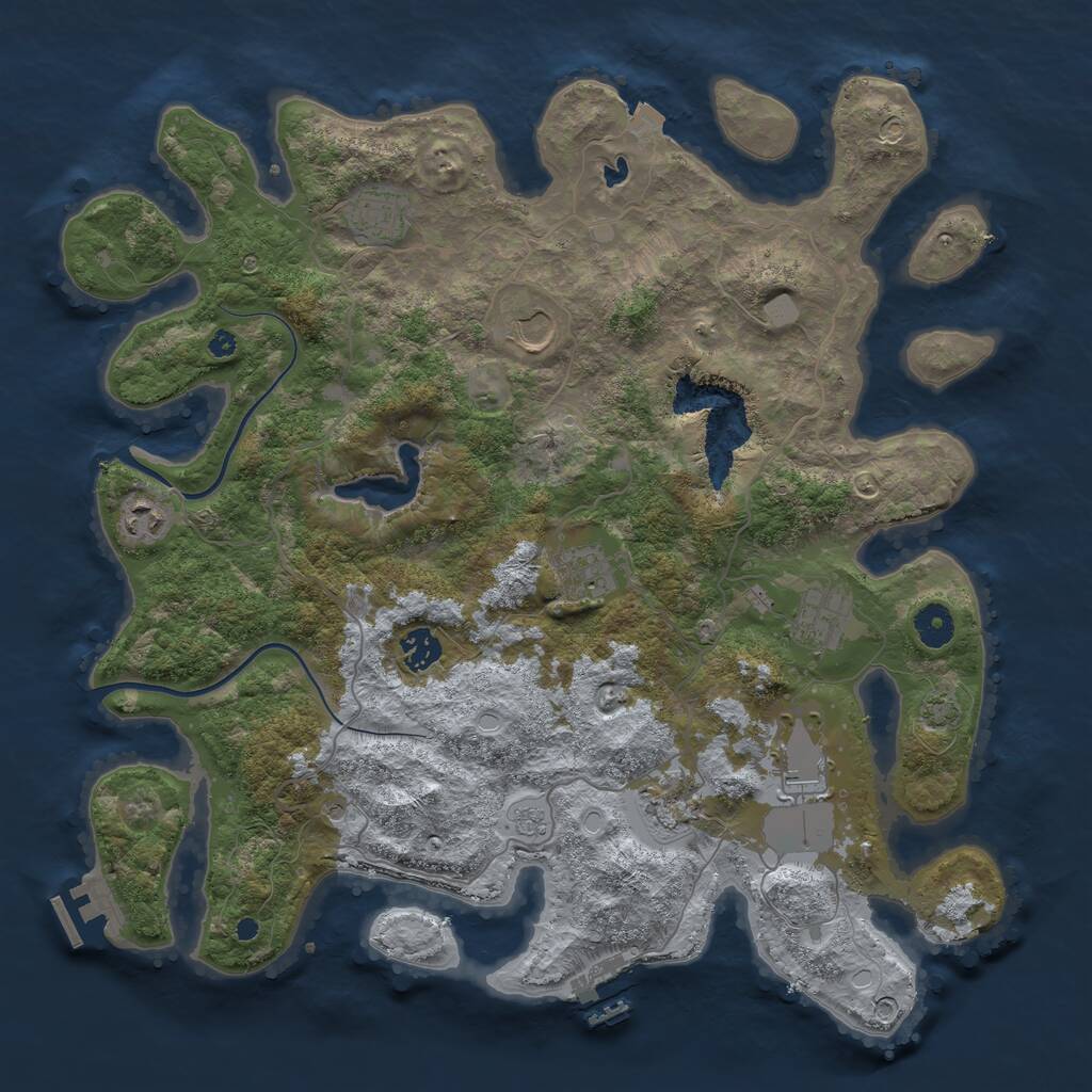 Rust Map: Procedural Map, Size: 4000, Seed: 2510995, 14 Monuments