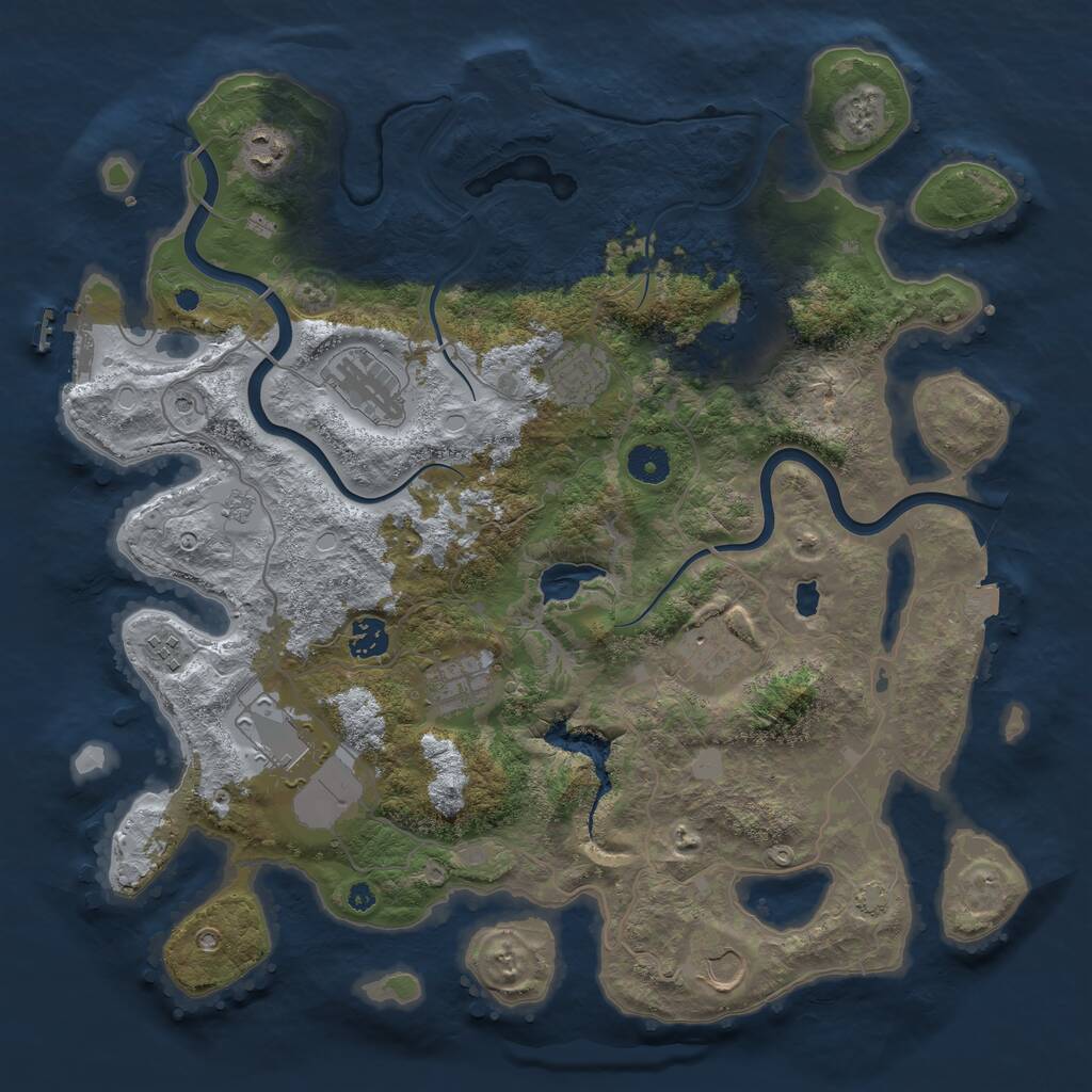 Rust Map: Procedural Map, Size: 4000, Seed: 682066, 16 Monuments