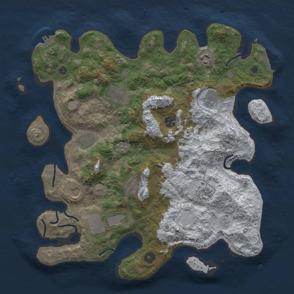 Rust Map: Procedural Map, Size: 3900, Seed: 636513636, 19 Monuments