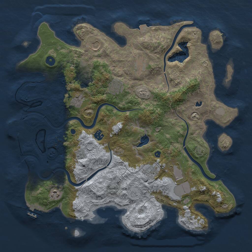 Rust Map: Procedural Map, Size: 4000, Seed: 222775, 15 Monuments