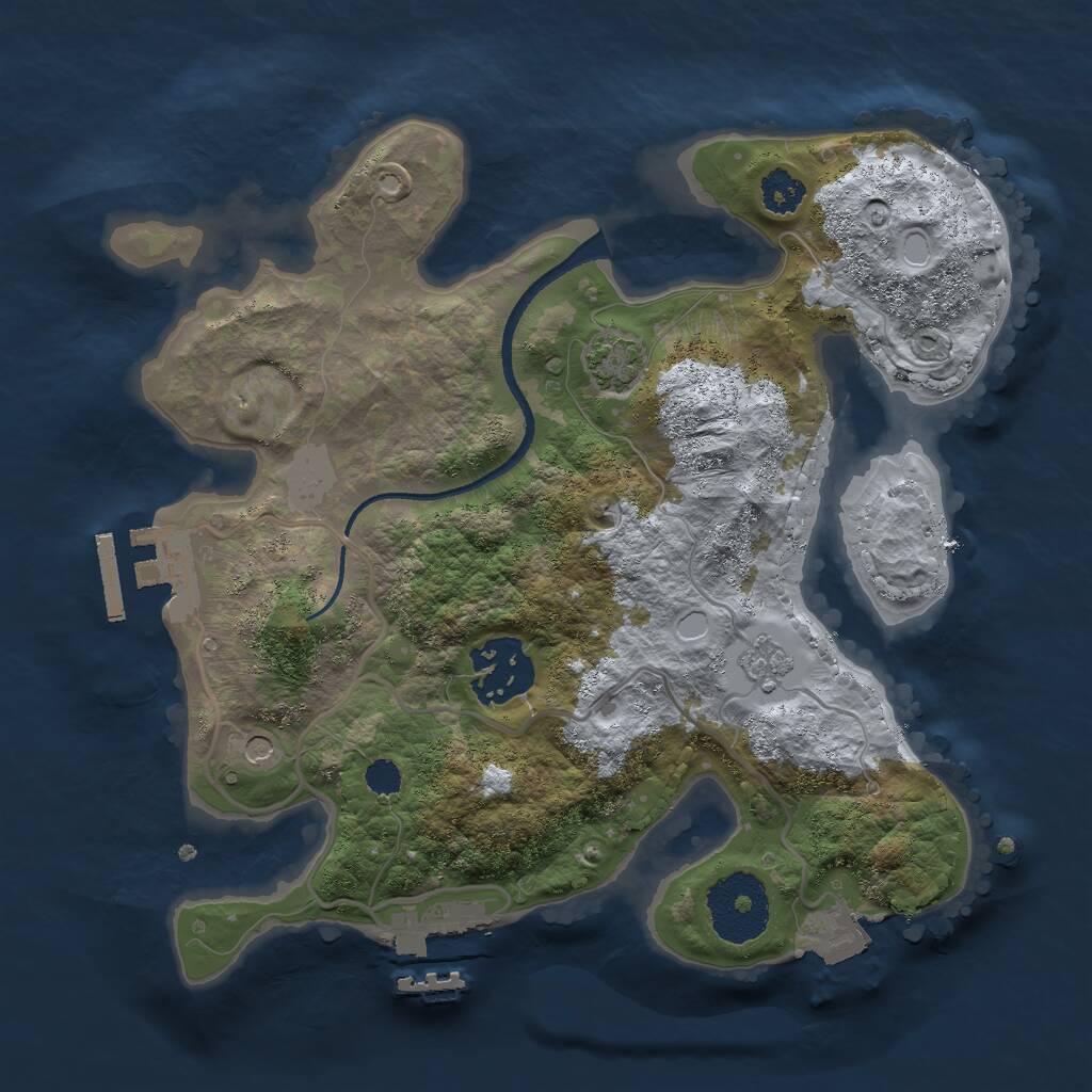 Rust Map: Procedural Map, Size: 2500, Seed: 4159, 7 Monuments