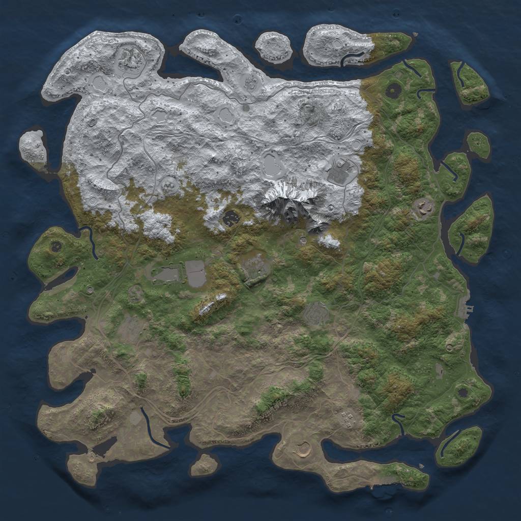 Rust Map: Procedural Map, Size: 5000, Seed: 61245781, 19 Monuments