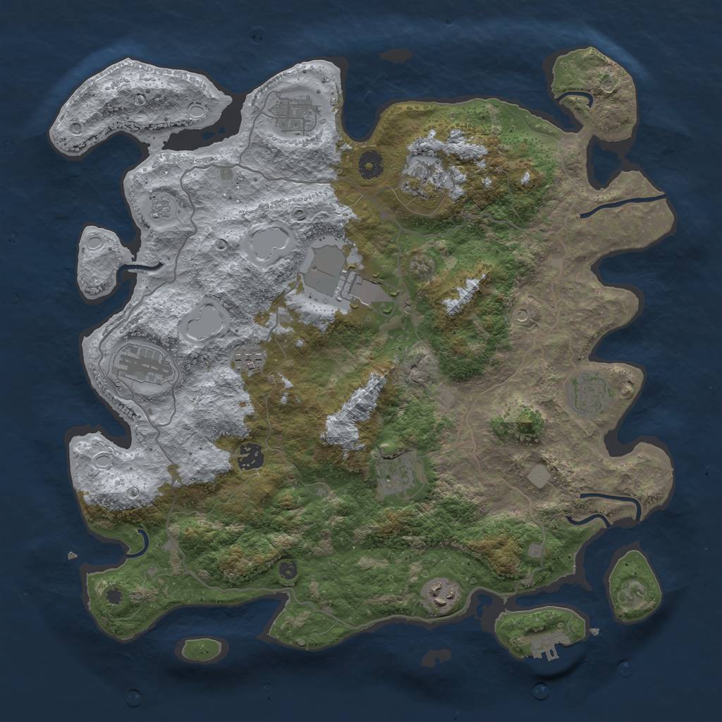 Rust Map: Procedural Map, Size: 4000, Seed: 822532803, 15 Monuments