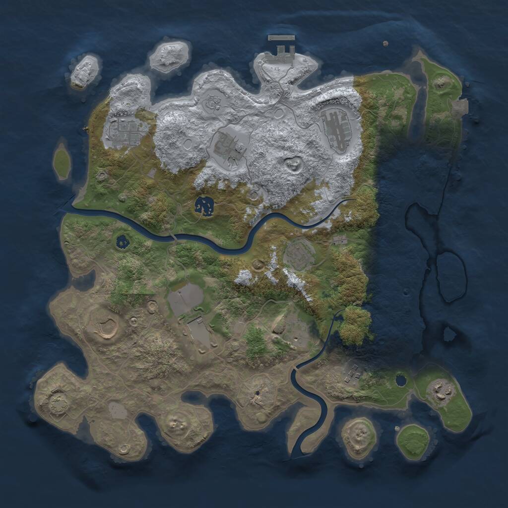 Rust Map: Procedural Map, Size: 3800, Seed: 82635, 15 Monuments