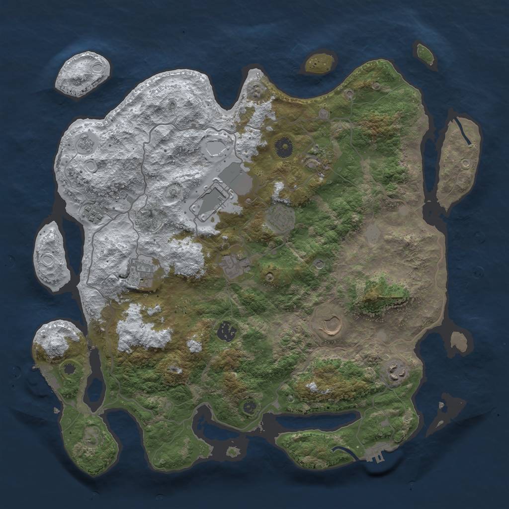 Rust Map: Procedural Map, Size: 4000, Seed: 113482302, 18 Monuments