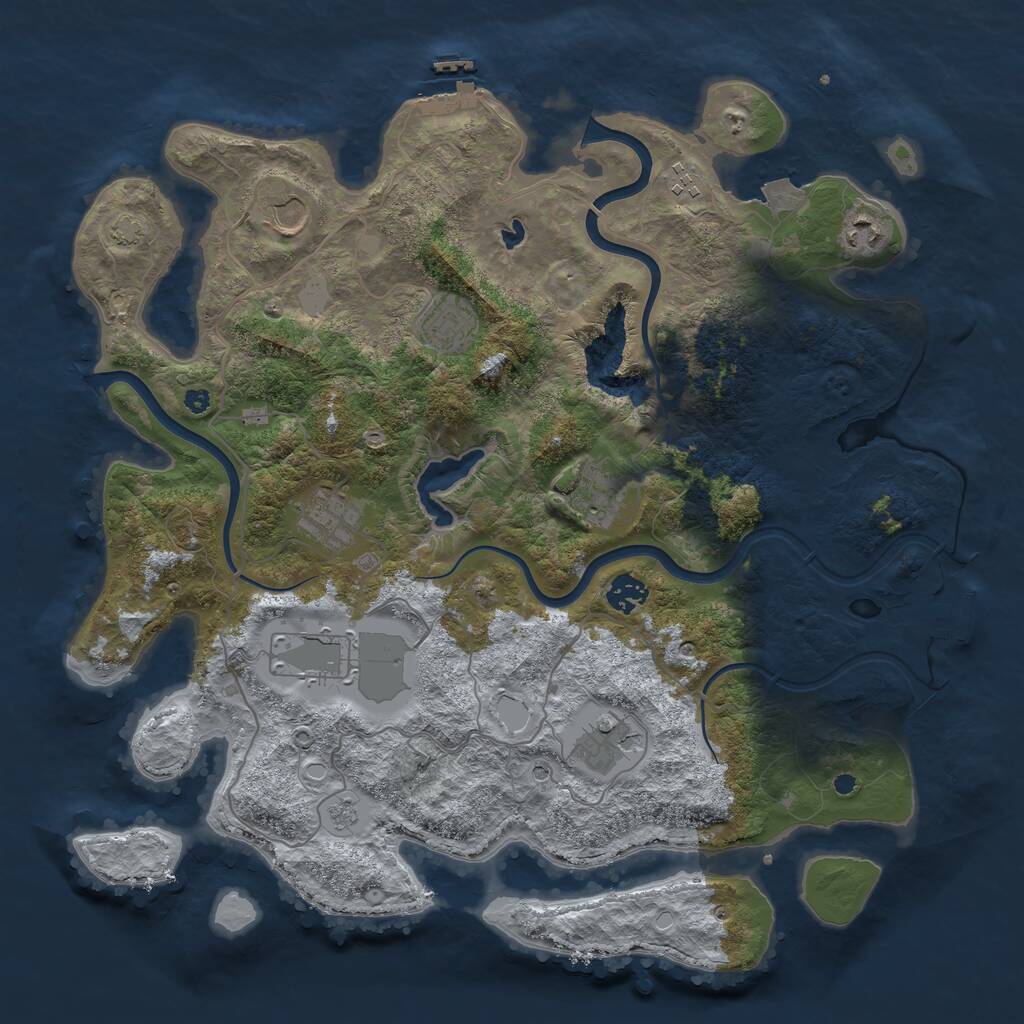 Rust Map: Procedural Map, Size: 4000, Seed: 874515892, 15 Monuments