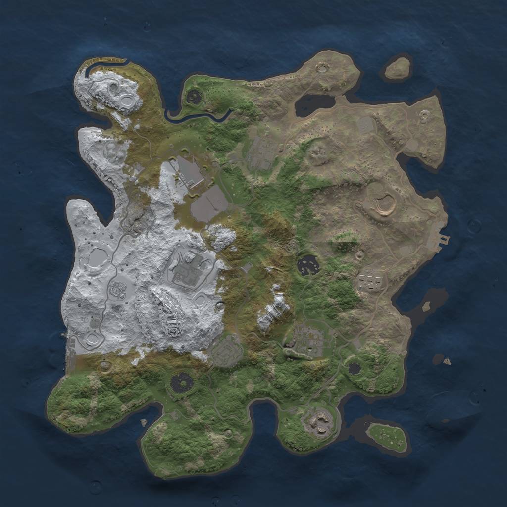 Rust Map: Procedural Map, Size: 3500, Seed: 112820450, 17 Monuments