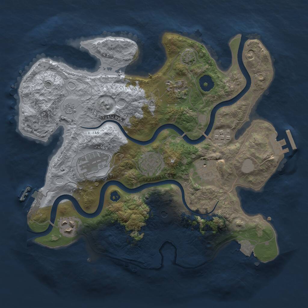 Rust Map: Procedural Map, Size: 3000, Seed: 1437, 12 Monuments