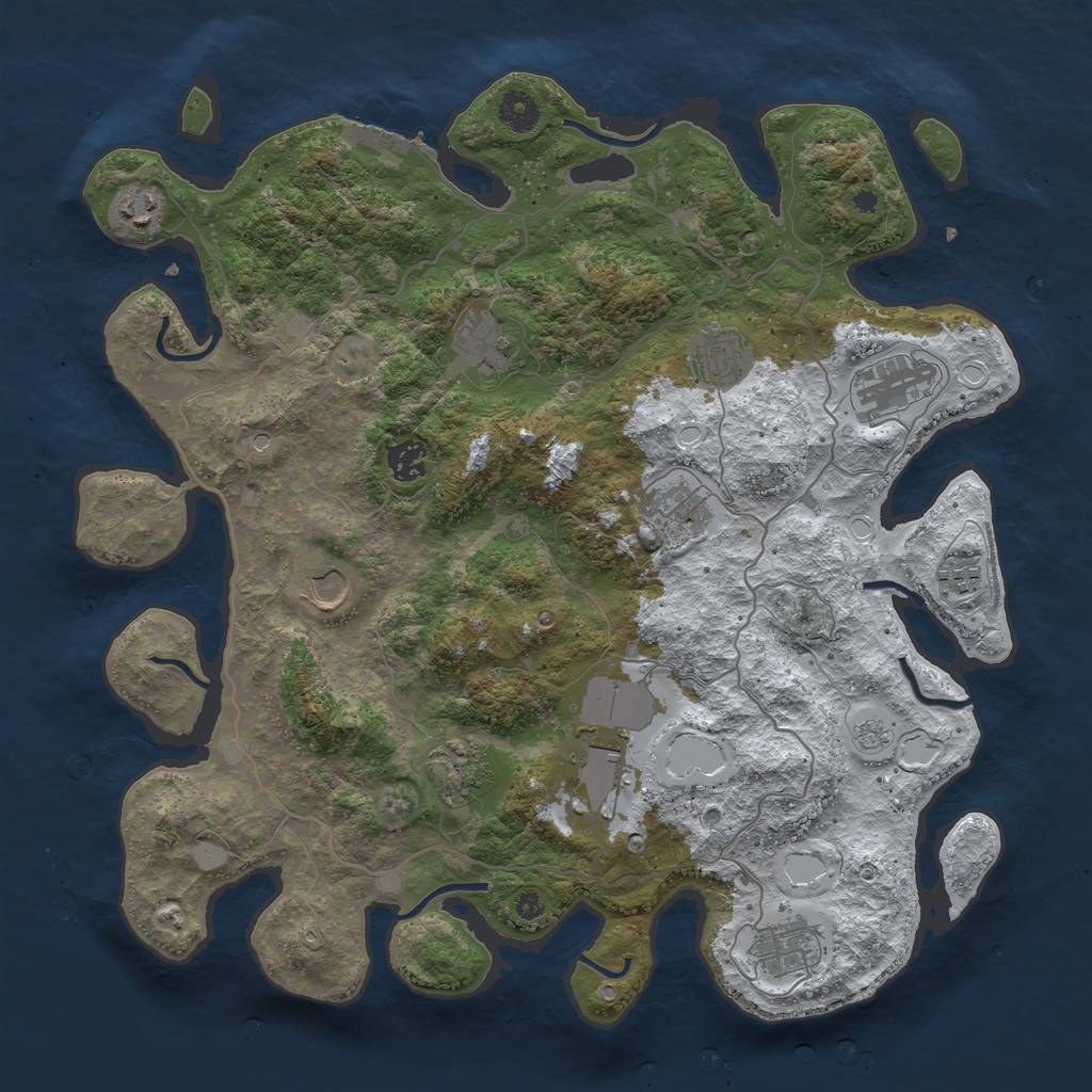 Rust Map: Procedural Map, Size: 4000, Seed: 90839, 19 Monuments