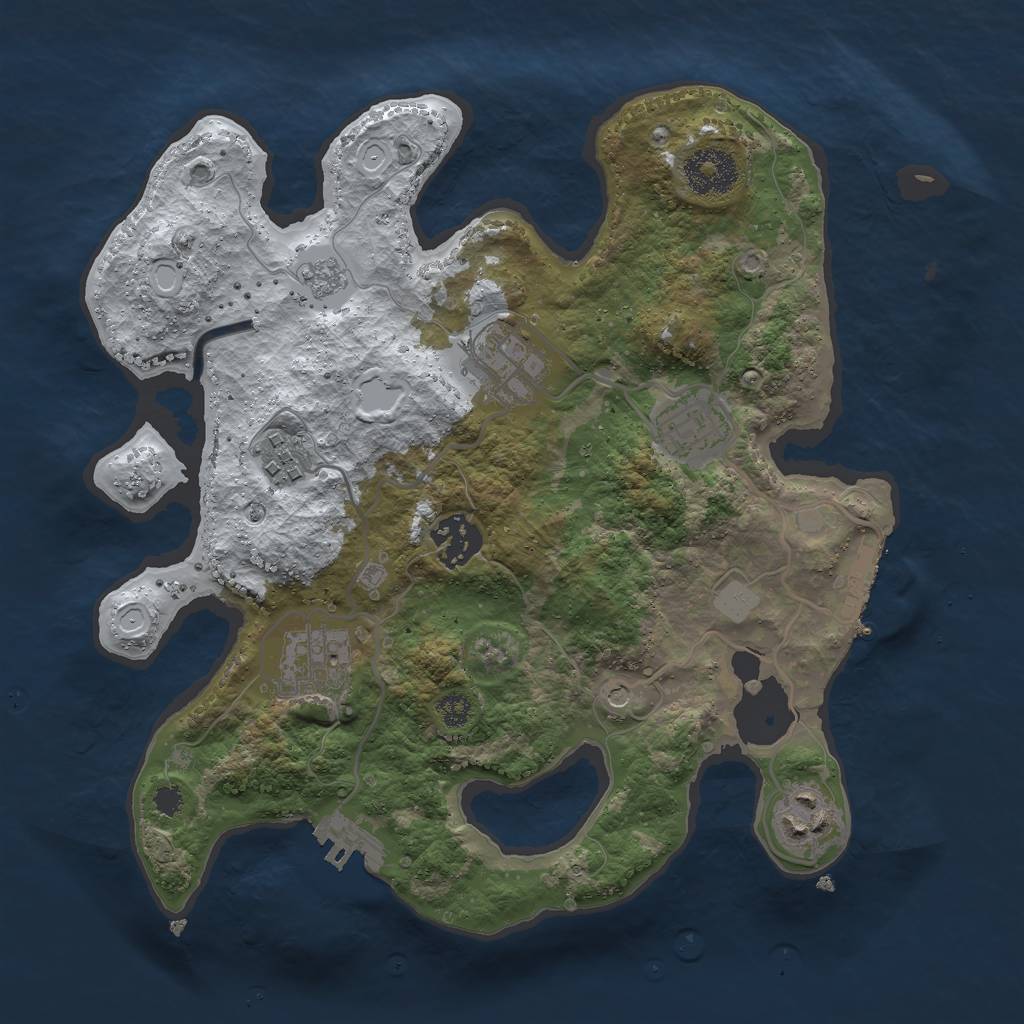 Rust Map: Procedural Map, Size: 3000, Seed: 26935, 15 Monuments